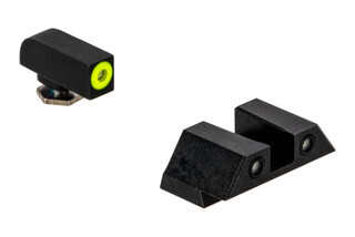 Night Fision Perfect Dot Night Sight Set with square notch, Yellow front and Black rear ring for the Glock G42/G43.